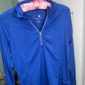 Tangerine Women's Peri Long Sleeve Pullover Quarter Zip Back Zip Pocket Sz Small